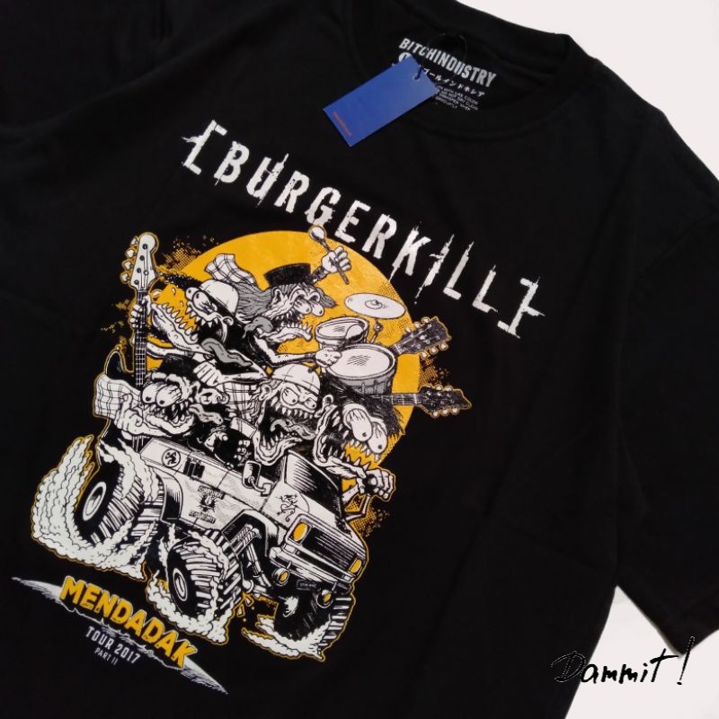 Kaos Band Burgerkill Mendadak Tour - KAOS BAND PREMIUM - HITAM - S, M, L, XL, XXL.