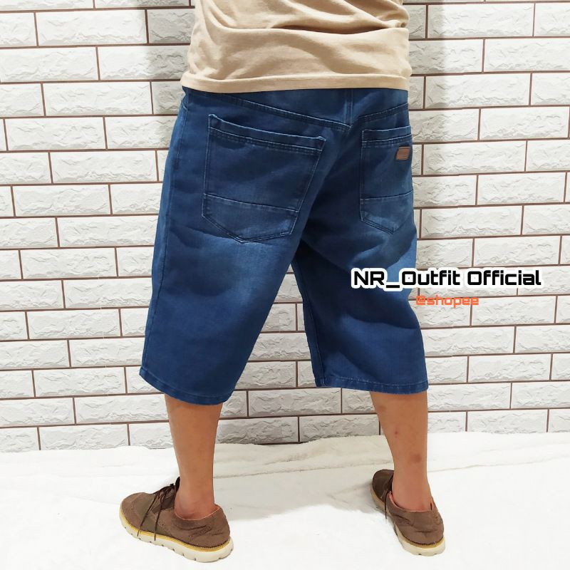 Celana Jeans Pendek Borju Pria Big Size Cowok Jumbo Reguler Kombor NR_Outfit Official COD