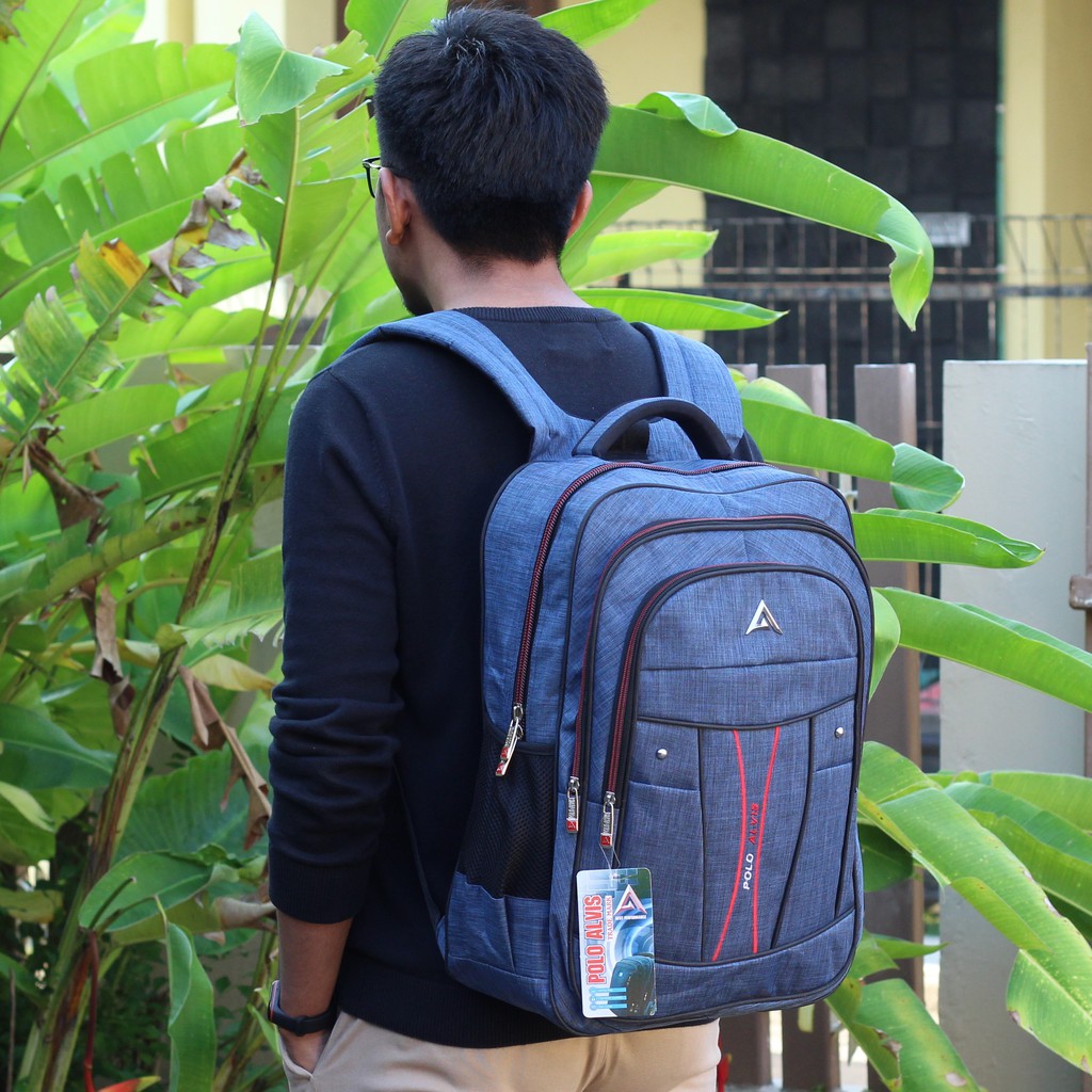 TAS SEKOLAH PRIA RANSEL GENDONG BACKPACK COWOK KEREN SD SMP SMA KULIAH KERJA LAPTOP POLO ALVIS MURAH