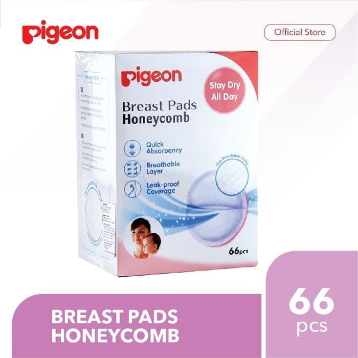 Pigeon Comfy Feel / Honey comb Breast Pad / Breastpad / Breastpads Isi 30 / 50 / 66 / free 6pcs