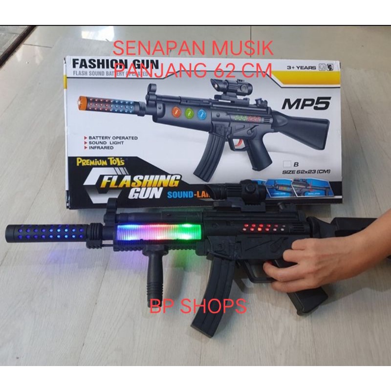 MAINAN SENAPAN LASER JUMBO ANAK TEMBAKAN PISTOL  LAMPU BESAR