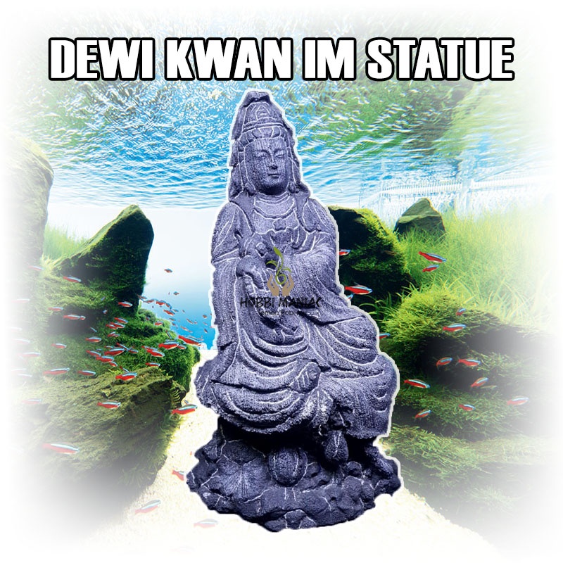 Dekorasi Aquarium Patung Batu Dewi Kwan Im Aquascape