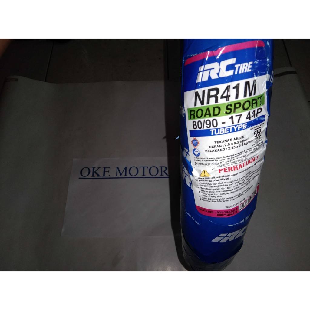 ban luar motor IRC nr41m 80/90-17 tubetype