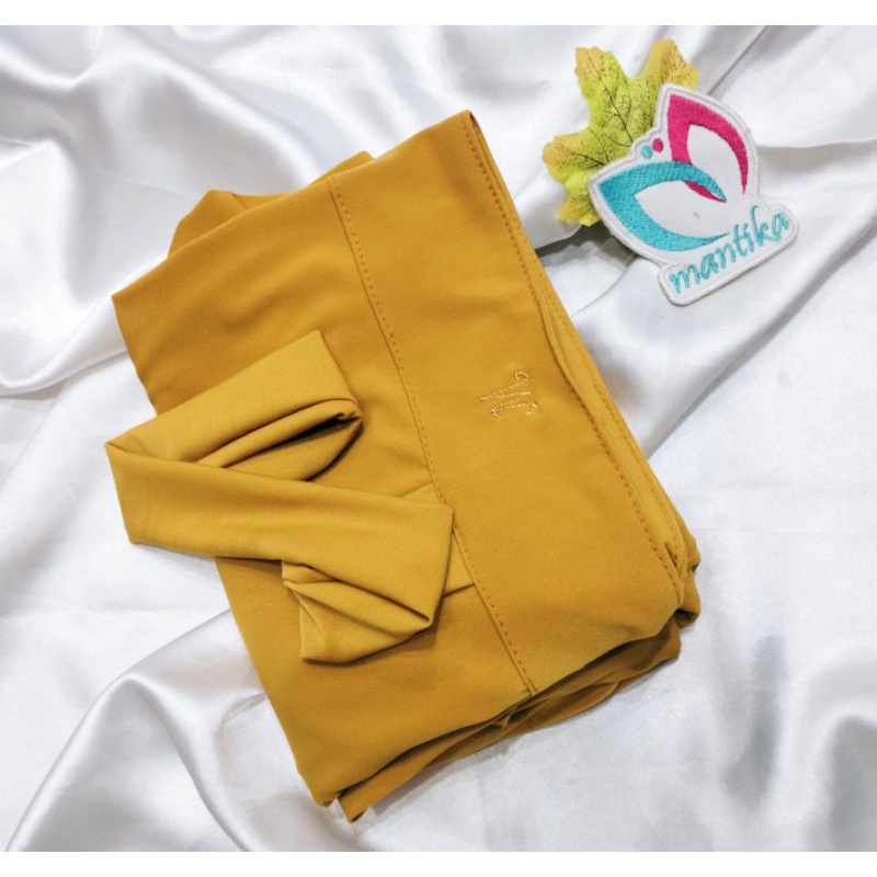 MARYAM JERSEY BERGO TALI HIJAB INSTAN ORIGINAL JERSEY SUPER NON PER-Mustard (kunyit)
