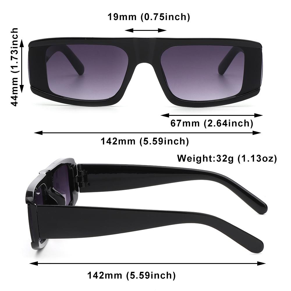 Lily Kacamata Hitam Untuk Wanita Pantai Lensa UV400 Female Eyewear Shades Rectangle Sunglasses