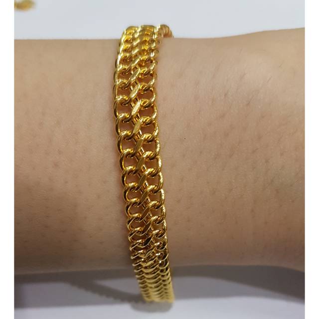 Gelang emas asli Kadar 16K / 700 model holo super simpel 5 #30519