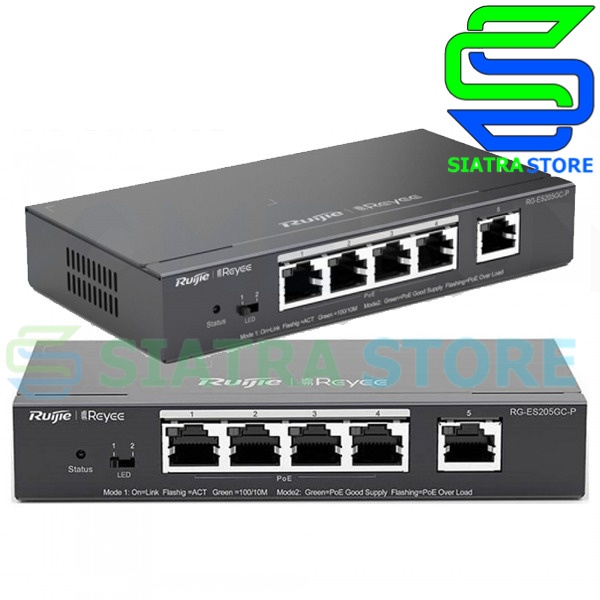 RG-ES205GC-P 5 Port Gigabit Cloud Managed POE+ Switch