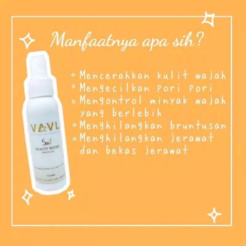 [READY] VAVL BEAUTY WATER 5in1 100% ORGANIC / BEAUTY WATER STRONG ORIGINAL BPOM BEAUTY SPRAY