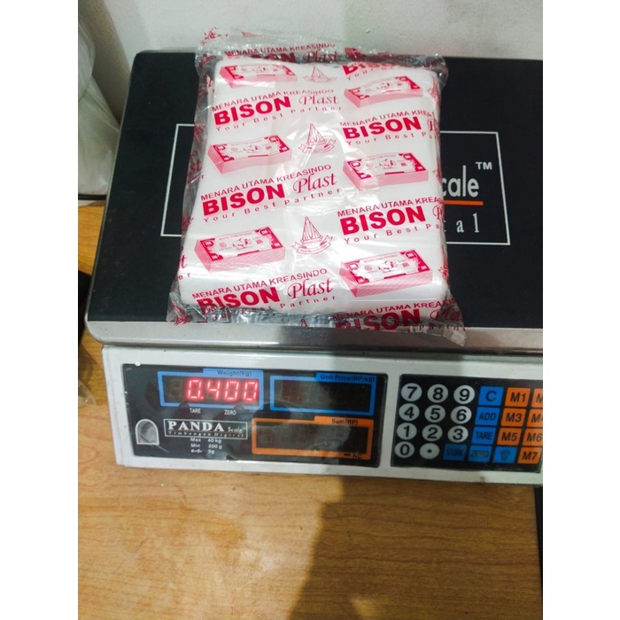 Kantong plastik bening BISON @400gram / HD Bening BISON cover MERAH