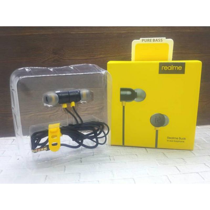 Headset Earphone Realme Stereo Handsfree Hf Realme Stereo Purebass