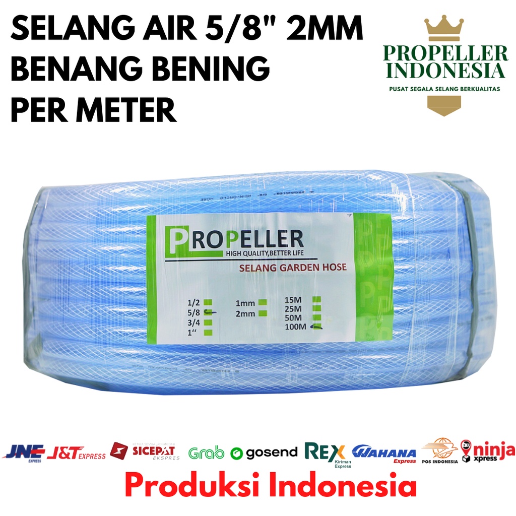 Selan Air 5/8 2MM Benang Bening Selang Air Murah Selang Air Cuci Motor