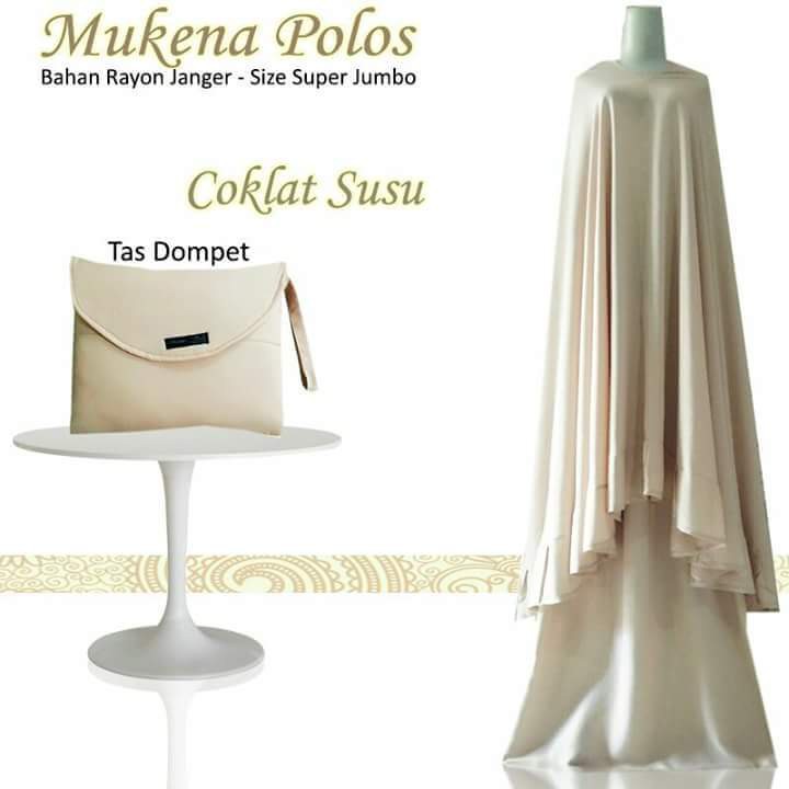 Mukena polos coklat susu