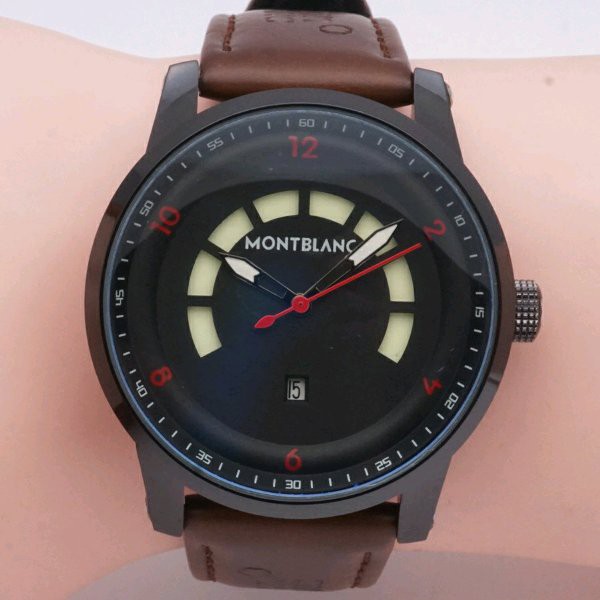 Jam Tangan Pria Montblanc 7873 Leather Strap Cowok murah - hargajam - 2 Pilihan warna