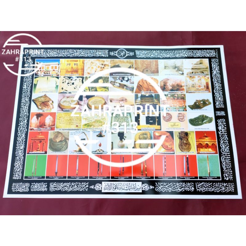 Poster Foto Peninggalan Nabi SAW & Tempat² Bersejarah Umat Islam & Silsilah Alawiyyin Al Imam Husein