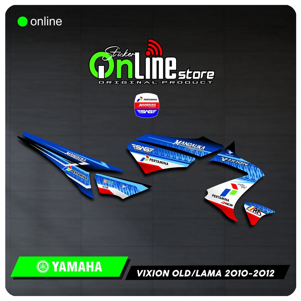 STRIPING STIKER VARIASI | DECAL MOTOR YAMAHA | STRIPING YAMAHA VIXION OLD LAMA LIVERY PERTAMINA MAND