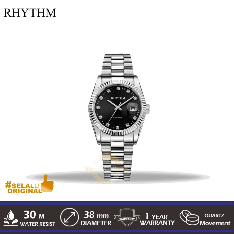 Jam Tangan Analog Man RHYTHM R1202S02 Original Murah