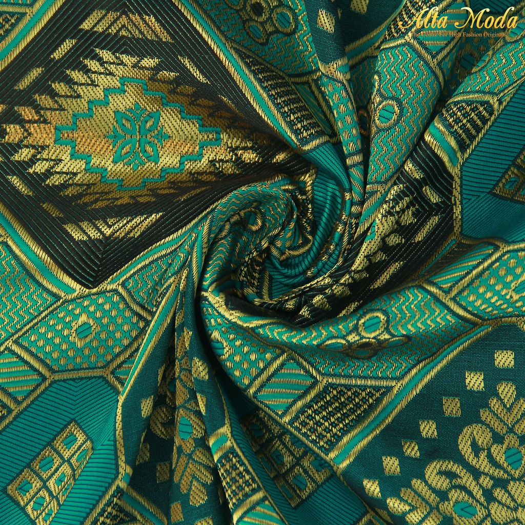 

Alta Moda Songket Motif Palembang Hijau Mudah Mix Benang Gold (1M)