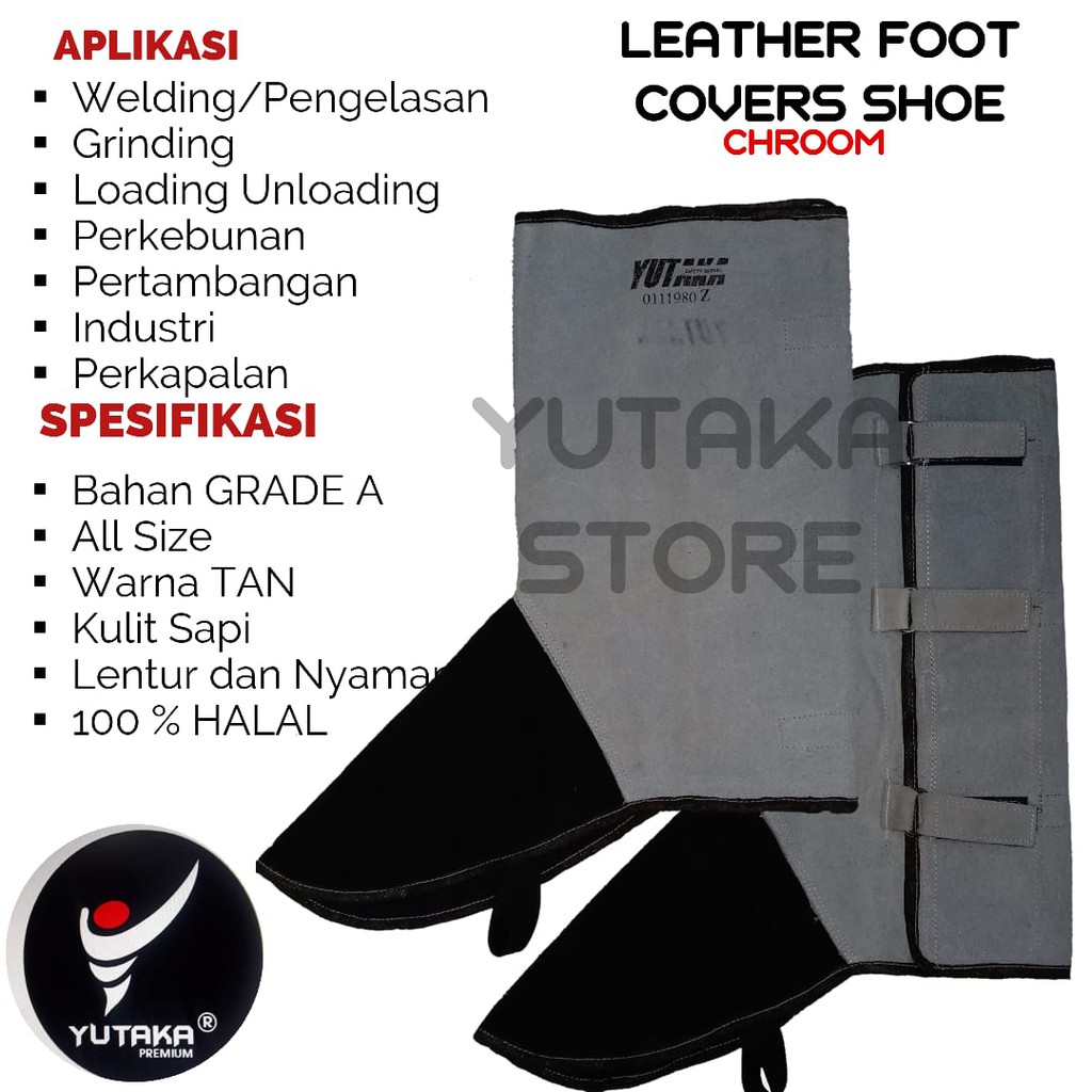 APRON KAKI LIST HITAM WARNA PUTIH