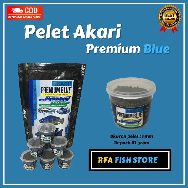 Akari Premium Blue Red Yellow Repack | Floating | chana 10 gram channa ikan predator akari asli original murah