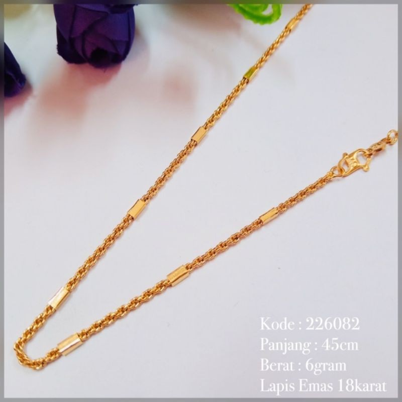 Kalung Rantai Tambang Lapis Emas Perhiasan Lucky Fashion Jewelry