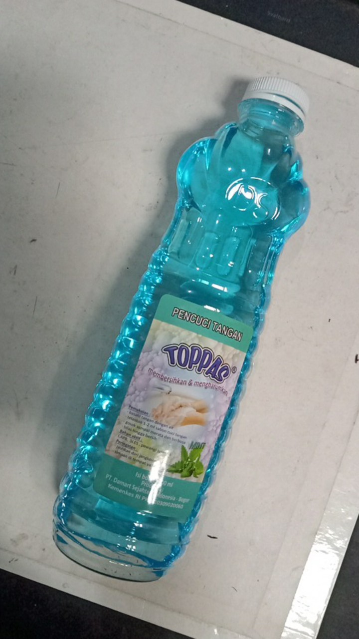 Sabun Cuci Tangan 500ml Merk Toppas Varian Mint