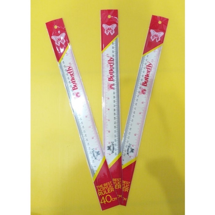

Hemat Penggaris Butterfly 40 Cm / Penggaris Plastik Berkualitas