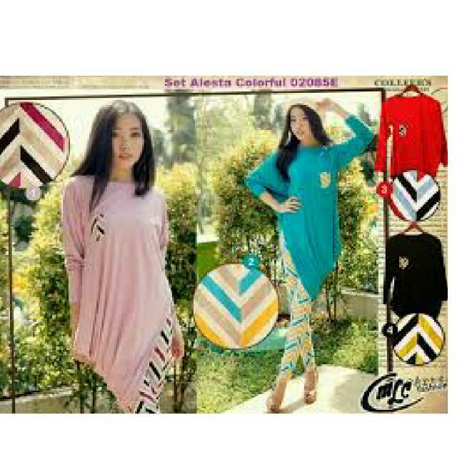 Setelan MLC comfy Set Alesta Colorful