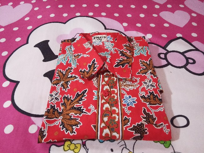 Batik Anak Laki Kemeja Batik Anak Hem Cowok Baju Usia 0-14 Katun Merah Tahun Bk-45