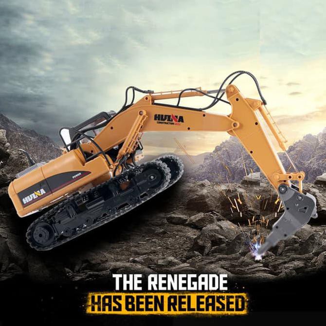 Huina 1560 Rc Alat Berat Drill Excavator 1/12