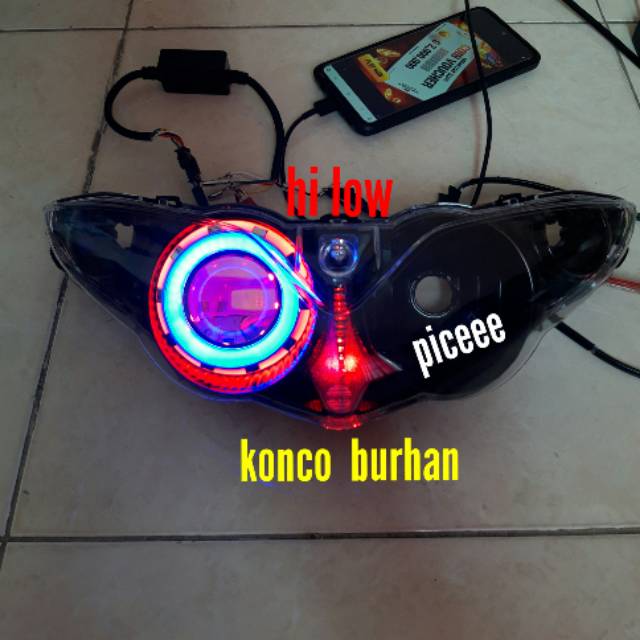 Reflektor jupiter burhan headlamp lampu depan jupiter z new proji hi low
