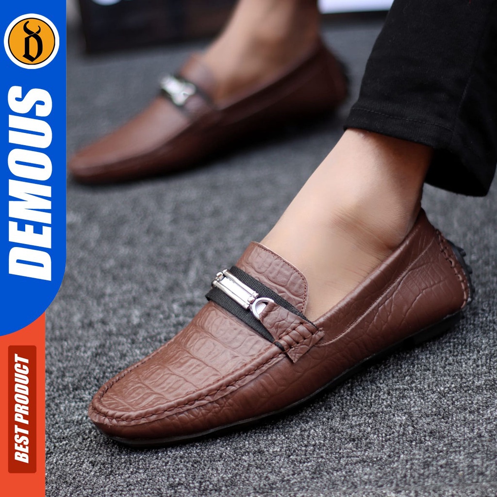 DEMOUS Granola - Sepatu Formal Pantofel Pria Kerja Kulit Asli