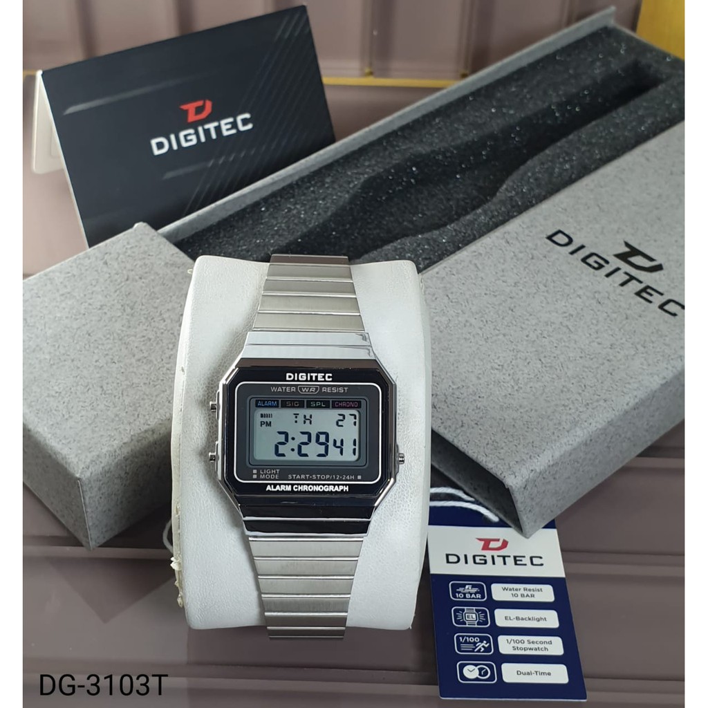 JAM TANGAN WANITA DIGITEC ORIGINAL RANTAI DIGITAL - DIAMETER 3,6 CM
