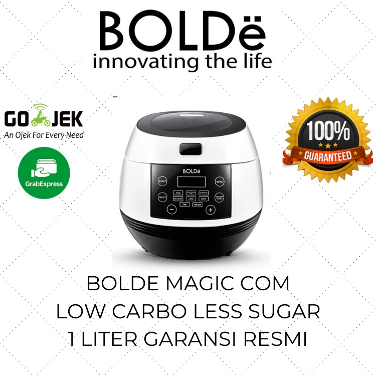 BOLDe Rice Cooker Low Carbo Less Sugar Mini 1 Liter / Magic com Kecil Stainless / Mejikom Diet Low W