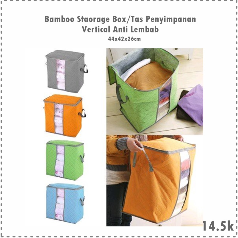 Bamboo Storage Box/Kotak Penyimpanan Vertical Anti Lembab