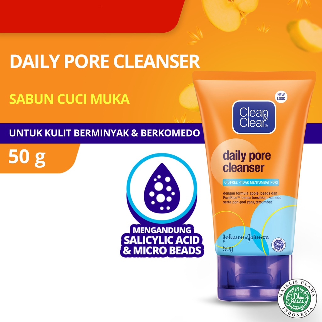 CLEAN &amp; CLEAR Deep Action Daily Pore Cleanser 50g dan 100g