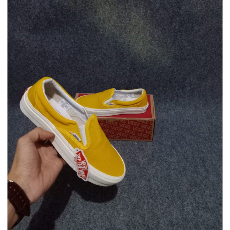 VANS SLIP ON YELLOW WHITE OG VAULT WAFFLE DT