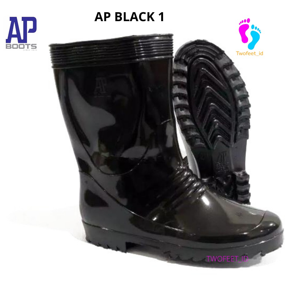 AP BOOTS HITAM DAN PUTIH 1 - AP BLACK I 25-28 -AP WHITE 1 - SEPATU BOOT PENDEK SAFETY KARET-3