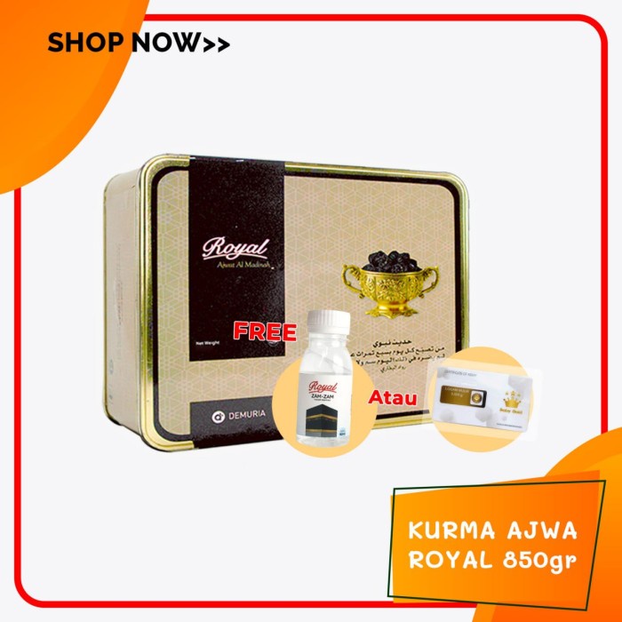 

Kurma Royal Dates Ajwa Al-Madinah 850gram Premium