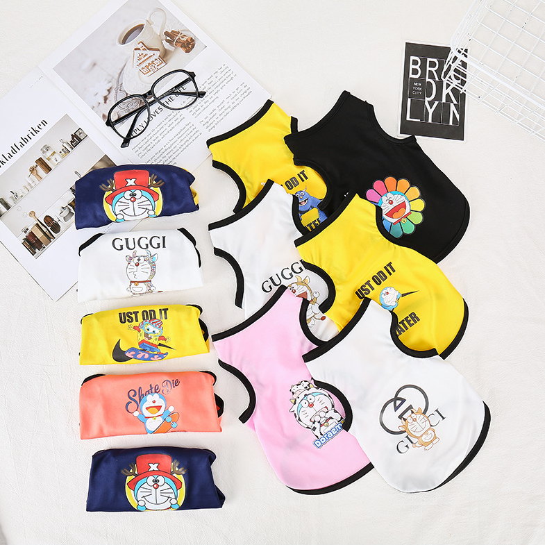 ★〓YUFeiPet〓★ Dog Clothes Pet Vest Cartoon Dog Clothes Breathe Comfortable Cat T-shirt Cute Print Cool Pet Dog Cat Clothes Summer