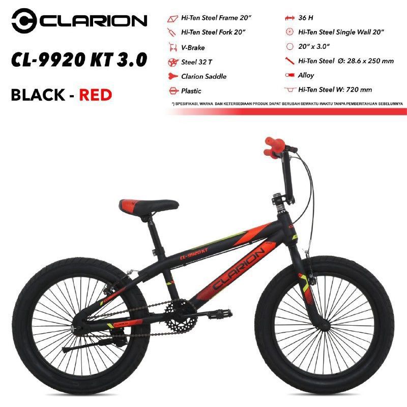 SEPEDA ANAK BMX CLARION 20 INCH BAN BESAR JUMBO 3.0