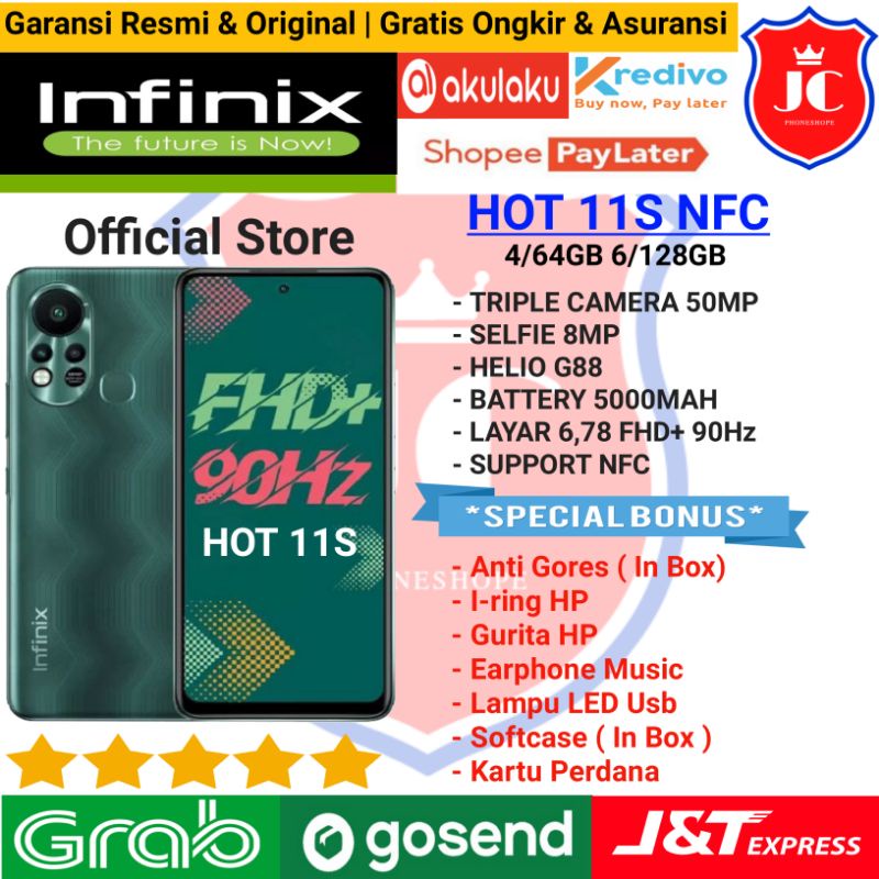 INFINIX HOT 11S NFC RAM 6/128GB 4/64GB GARANSI RESMI - BONUS