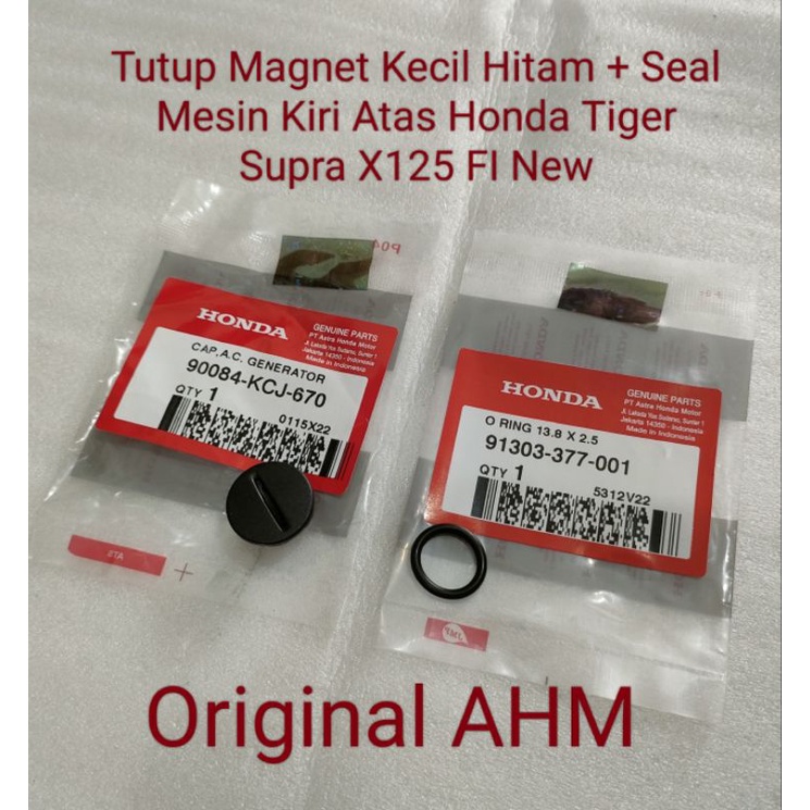 Tutup Magnet Kecil + Seal Mesin Kiri Atas Honda Tiger Supra X125 FI New Ori AHM
