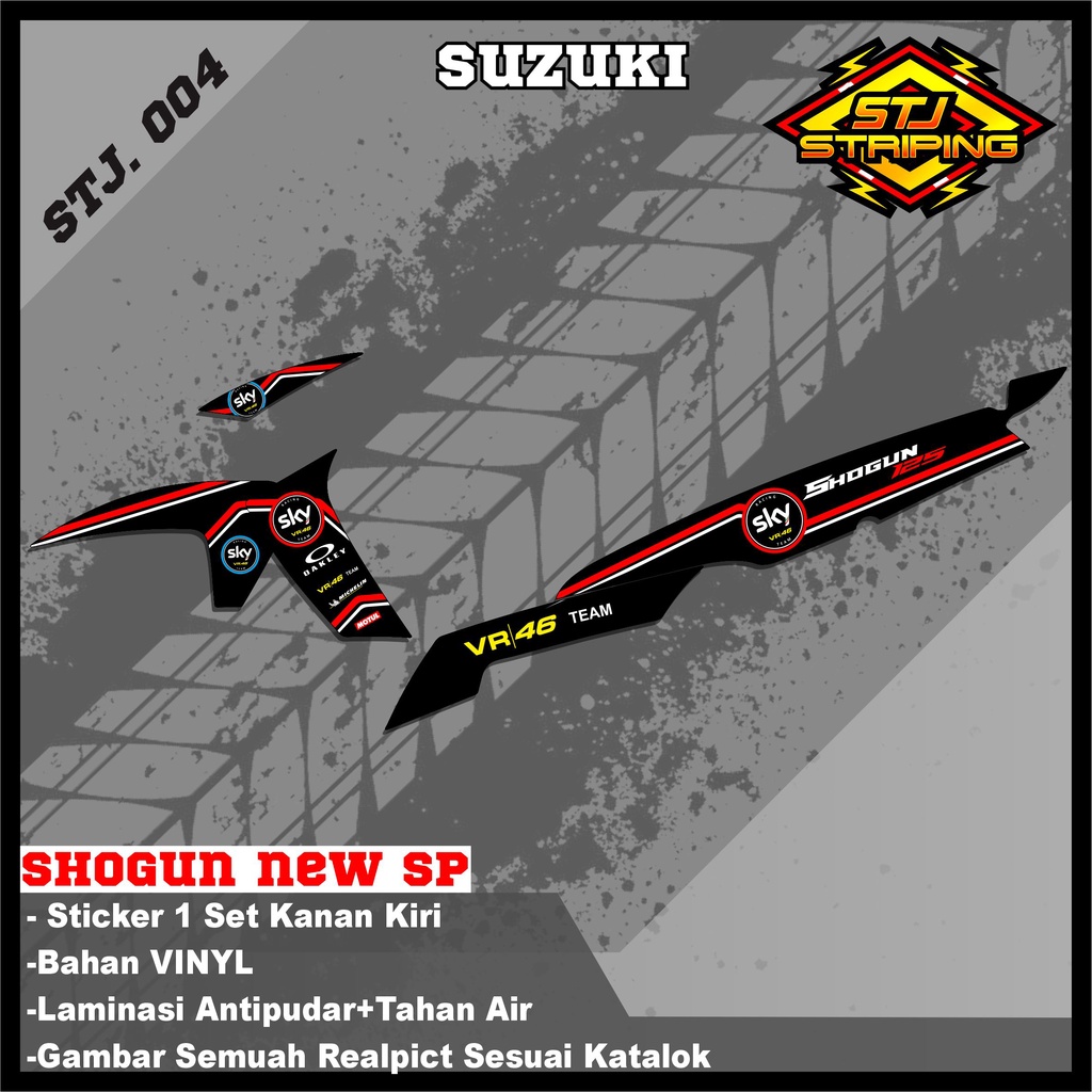 Sticker Striping SHOGUN NEW SP - Stiker Striping  Variasi Motor SHOGUN 125 SP Desain Racing STJ.004