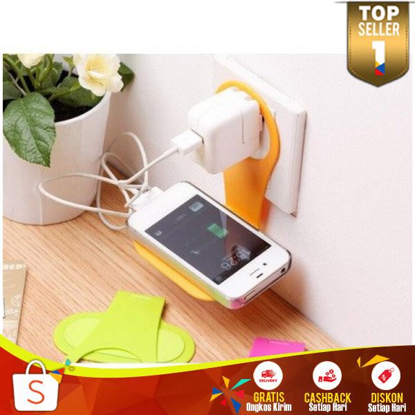 Smartphone Wall Adapter Charger Stand Bracket Holder Aman Digunakan Tempat Handphone Dicharger