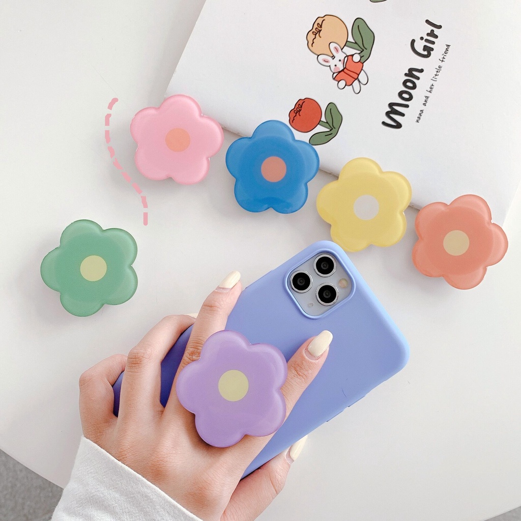 POP SOCKET Popsocket Holder Hp Bahan Akrilik Motif Bunga Gaya Korea