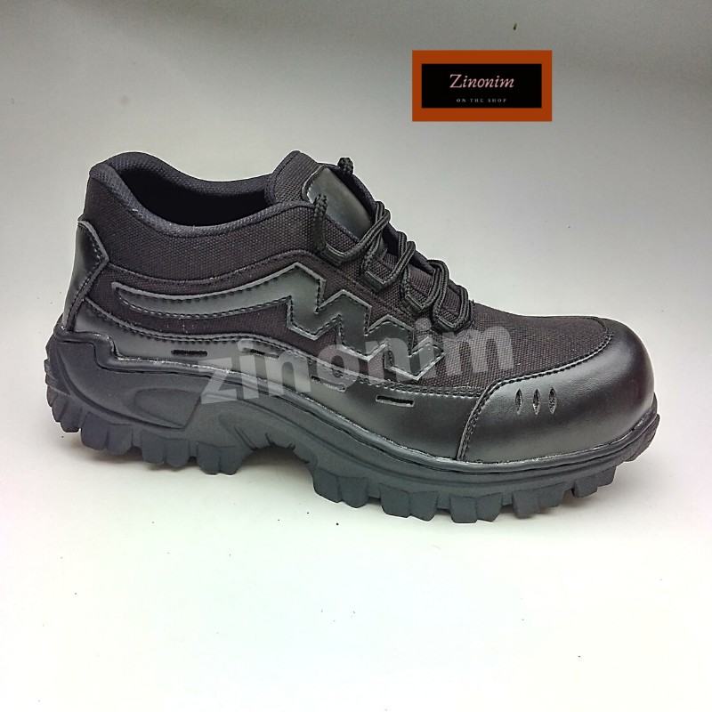 Sepatu Tactical Boots Hitam Kerja Tali Pendek