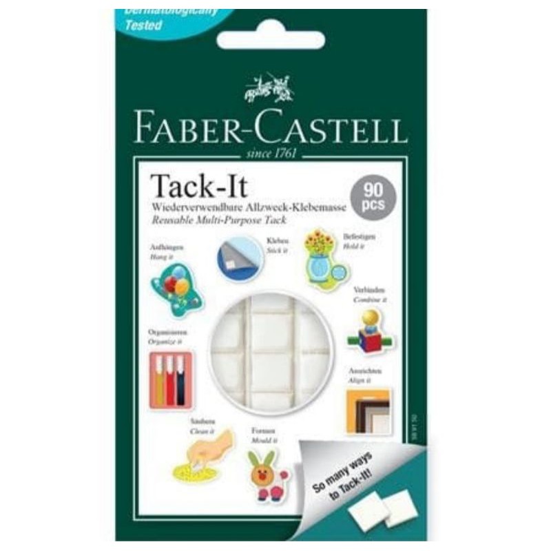 FABER CASTELL TACK IT 9 PC 6 GR / TACK IT 90 PC 50GR - ADHESIVE GLUE / LEM SERBAGUNA WHITE