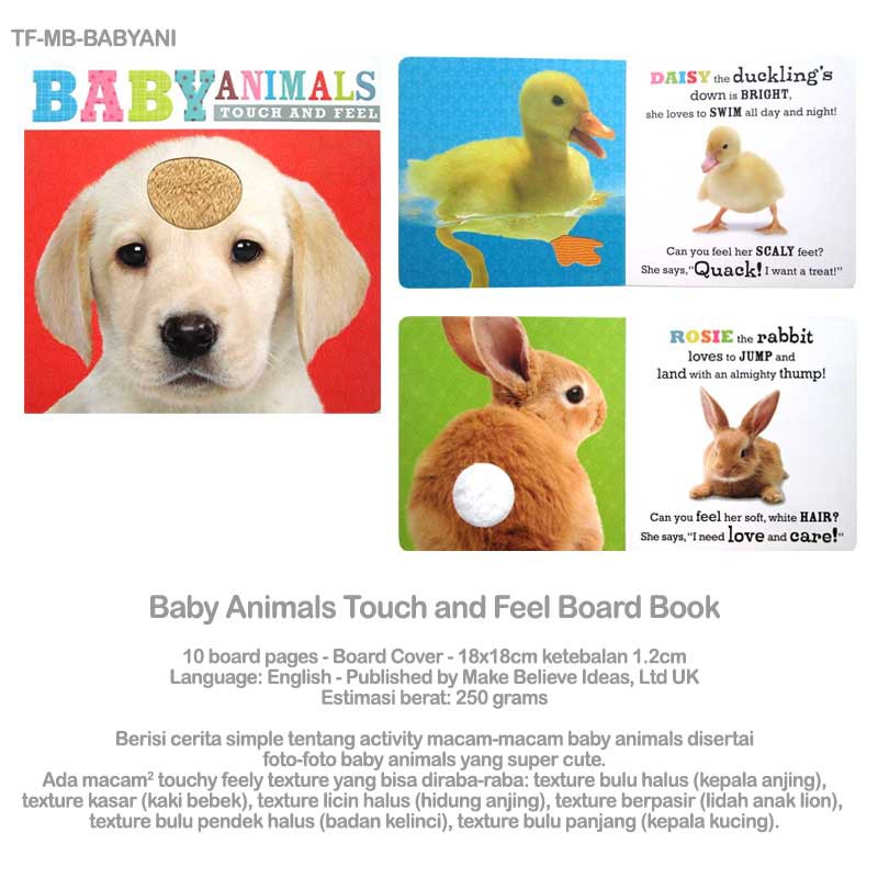 Tf Mb Babyani Baby Animals Touch And Feel Board Book Shopee Indonesia