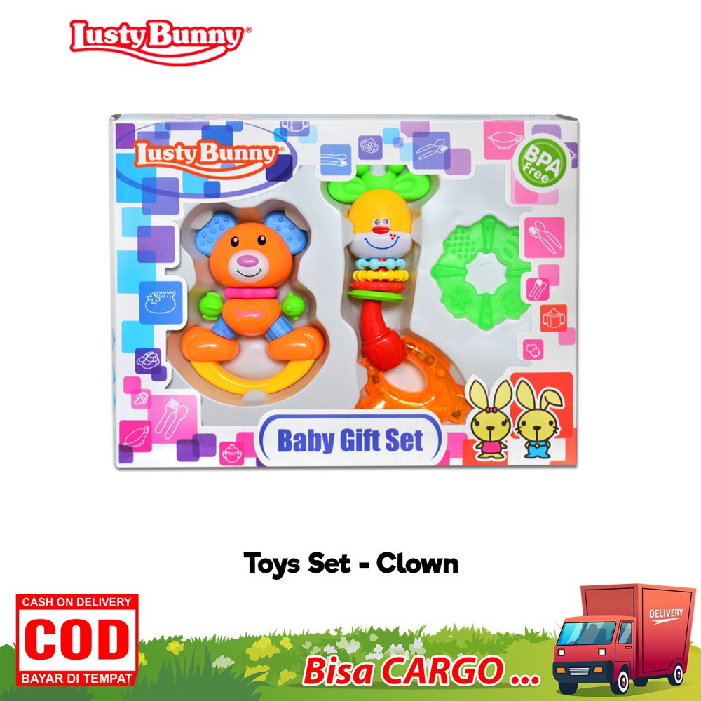 Lusty Bunny Baby Gift Set Toys 3in1 / Mainan Bayi Lucu, Mainan Kerincing