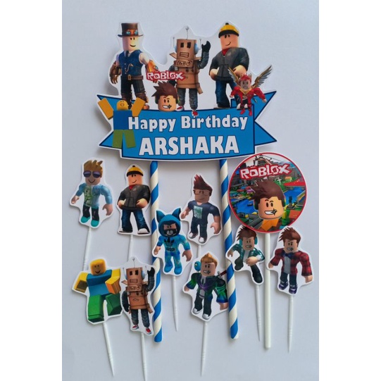 TOPPER CAKE GAMBAR ROBLOX BISA CUSTOM NAMA